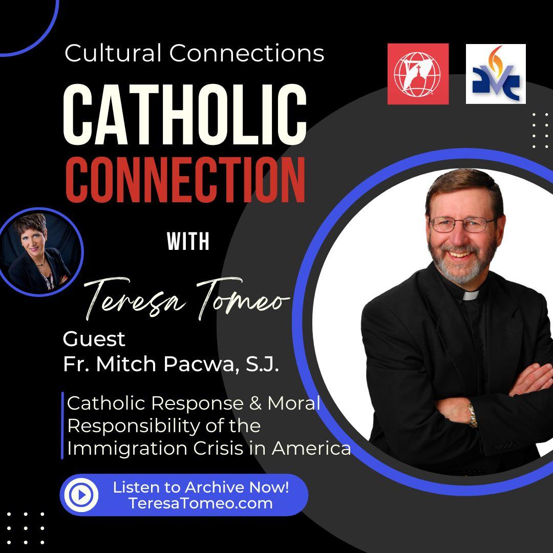What is the #Catholic Response &amp; Moral Responsibility of the #ImmigrationCrisis in America? What can we do regarding crime &amp; the chaos at the border? Hear the wisdom of <a href="/FrMitchPacwaSJ/">Fr. Mitch Pacwa, SJ</a>. LISTEN NOW: teresatomeo.com/frmitchpacwa/ @avemariaradio <a href="/ewtnradio/">EWTN Radio</a> #catholicx #catholictwitter