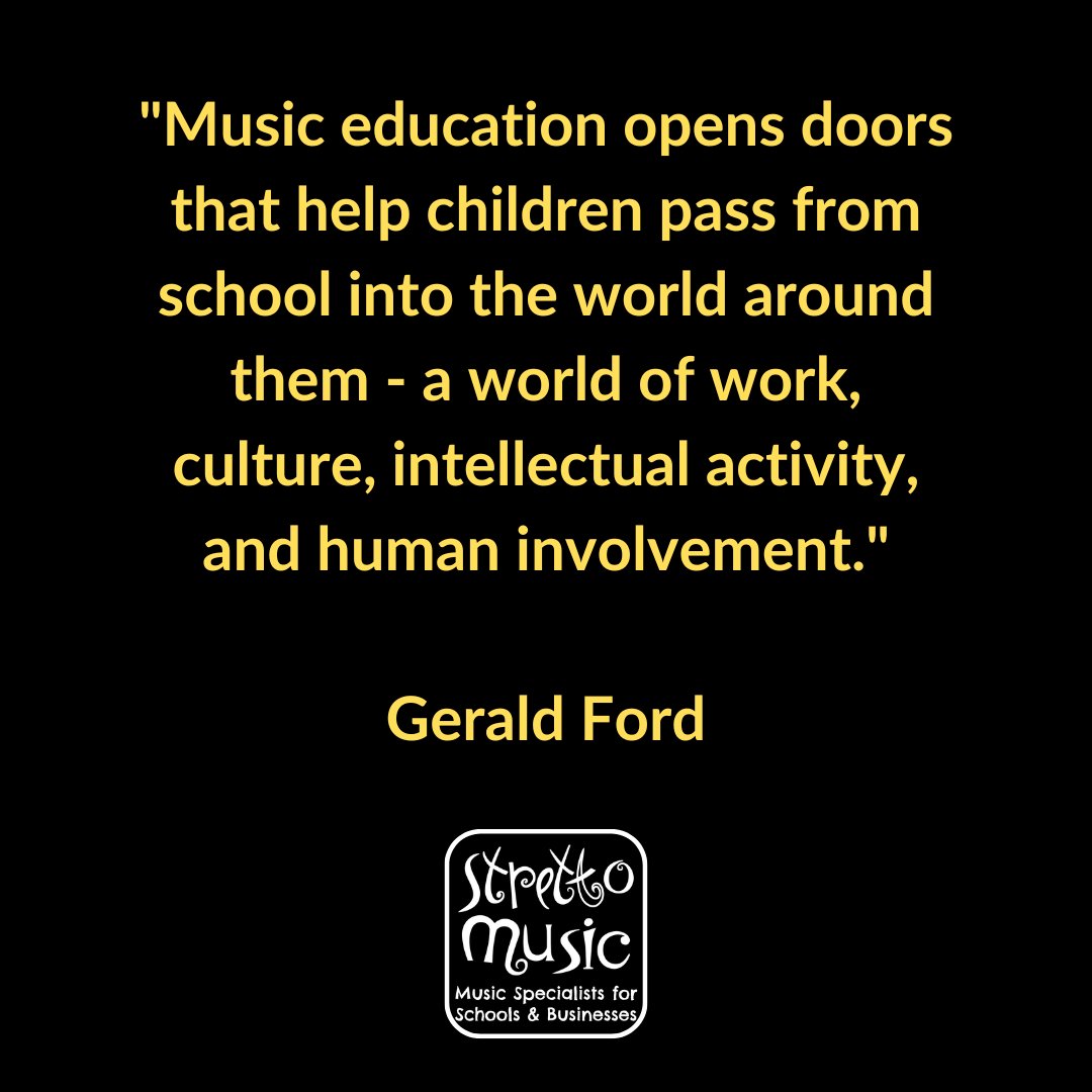 Music opens doors to children 🎵 Image reads: 'Music education opens doors that help children pass from school into the world around them - a world of work, culture, intellectual activity, and human involvement.' Gerald Ford