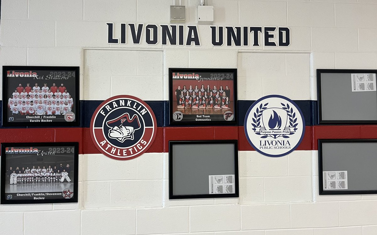 Our Team Picture Walls are complete with our new Livonia United Wall! #FranklinMADE #LivoniaPRIDE @fhspatriots @LivoniaDistrict @TheColonyFHS