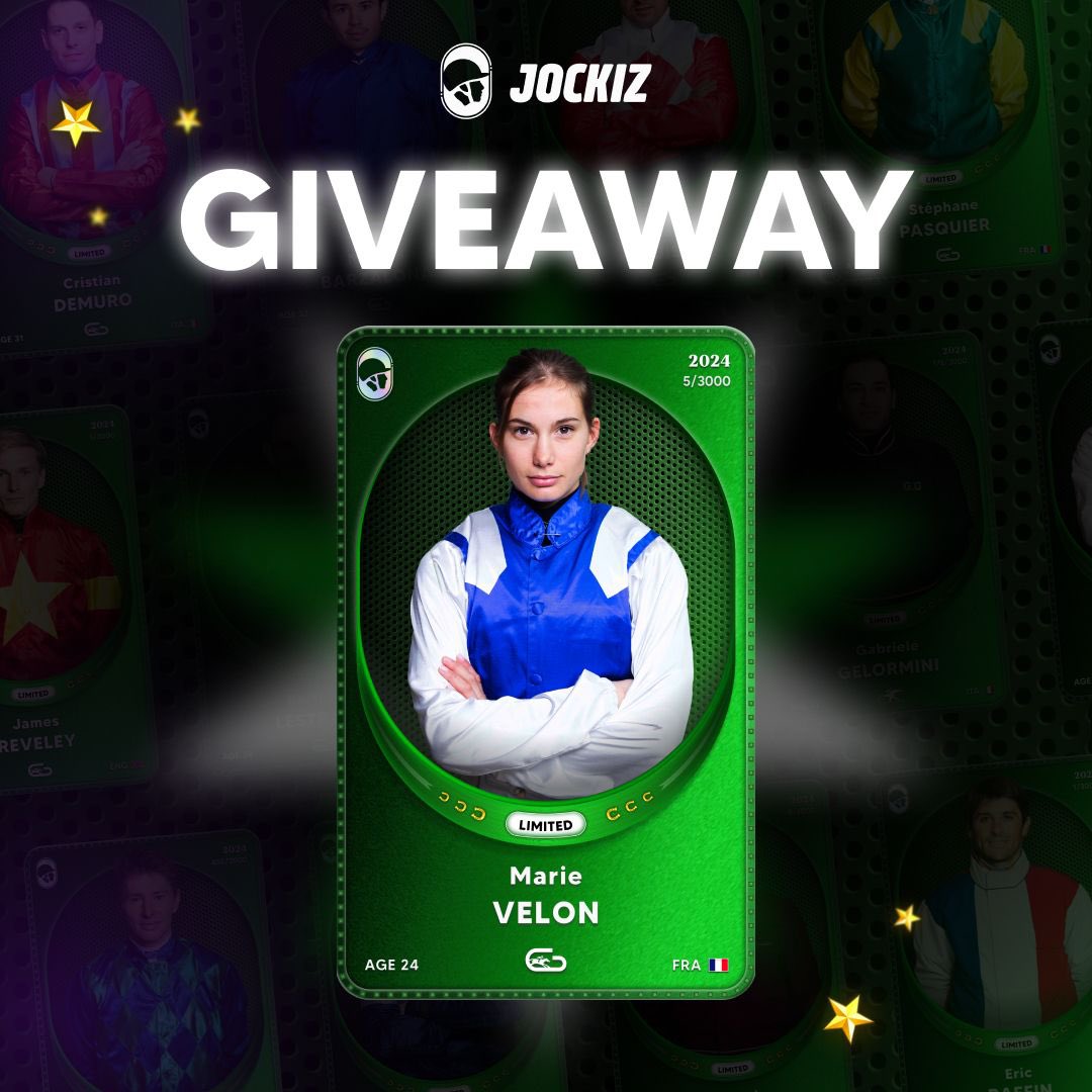🎁 JEU CONCOURS JOCKIZ 🎁

Les amis, j’ai le plaisir de vous faire gagner la carte #Jockiz Limited 5/3000 de Marie Vélon !  

Pour participer il suffit de : 
✔️Follow <a href="/Jockiz_game/">Jockiz</a> &amp; <a href="/lbturf/">lbruneteau</a>
🔁Retweet ce post
♥️Like 

⏳ Tirage au sort le 03/03 à 20h 

#CoursesHippiques #TCG