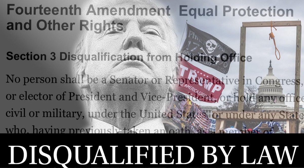 MadeInTheUSANJ's tweet image. Anyone else confused?🤷‍♀️

Donald Trump is clearly disqualified from holding public office of any kind by our 14th amendment yet mainstream media keeps calling him a presidential candidate. 

Why is everybody blatantly ignoring the law of our land? 🤷‍♀️

#14thAmendmentSection3