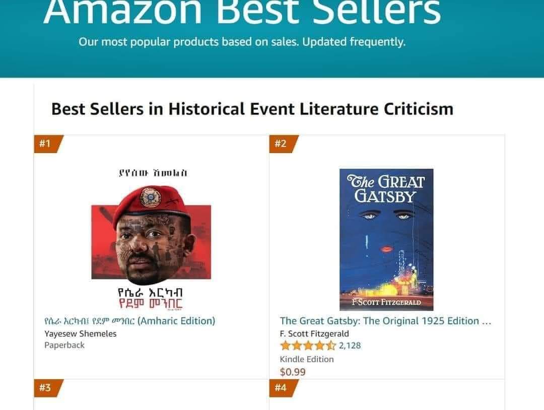 YohannesDesta22's tweet image. ዛሬም ደስ የሚል ዜና መጥቷል፤

አማዞን ''የሴራ እርካብ የደም መንበርን'' ከዓለማችን አንደኛ ብሎ #1Best seller  አድርጎ አሰነበተው፡፡በዓለም ካሉ መጽሐፍት ሁሉ በዚህ ሳምንት ቀዳሚው ሆኖ የከረመው ይሄው ''የሴራ እርካብ የደምን መንበር'' ነው፡፡