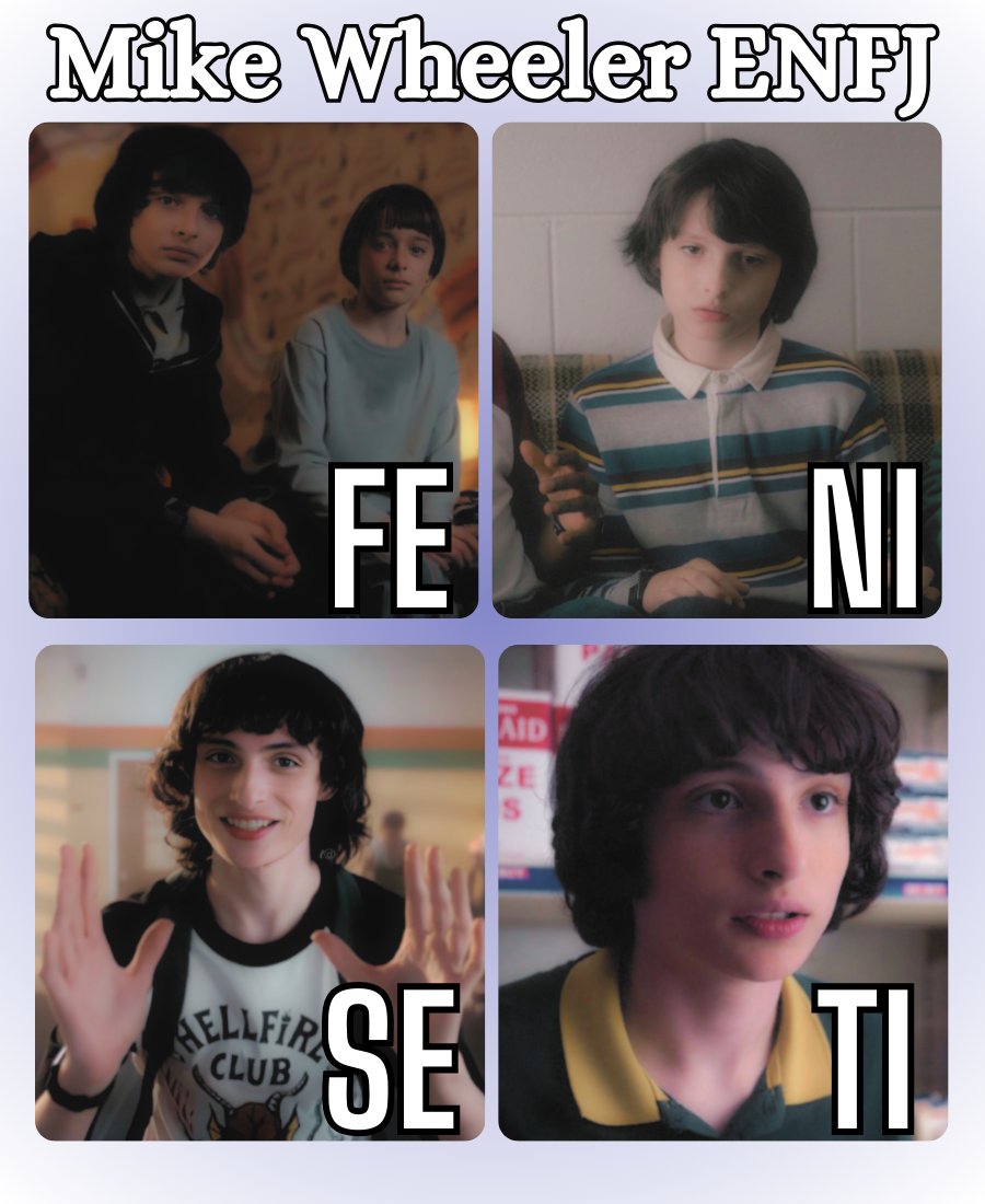 graf1tyarc0ir1s's tweet image. #MBTI + #Cognitivefunctions | #StrangerThings5 #Byler
Mike Wheeler is an absolute ENFJ.