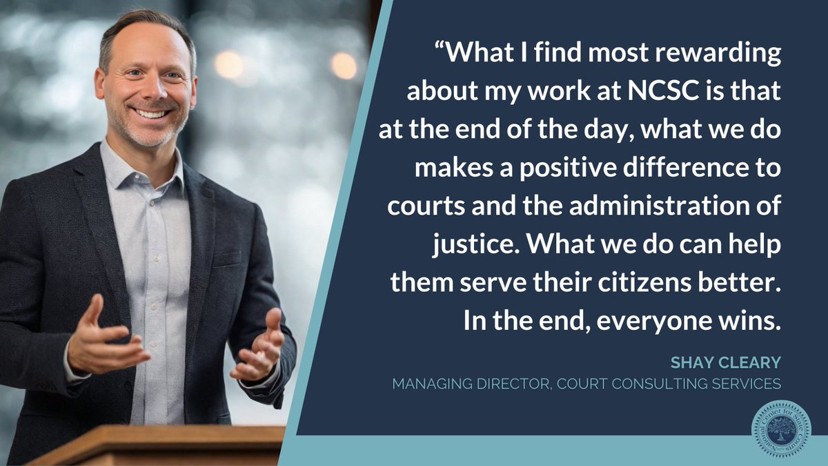 StateCourts's tweet image. Meet Shay Cleary, Managing Director in our Court Consulting Services Group. He leads a team of consultants that provide leadership in #CourtTech, #cybersecurity, facilities design, security, and management. Shay also supports #tech committees and initiatives like the #AI RRT.