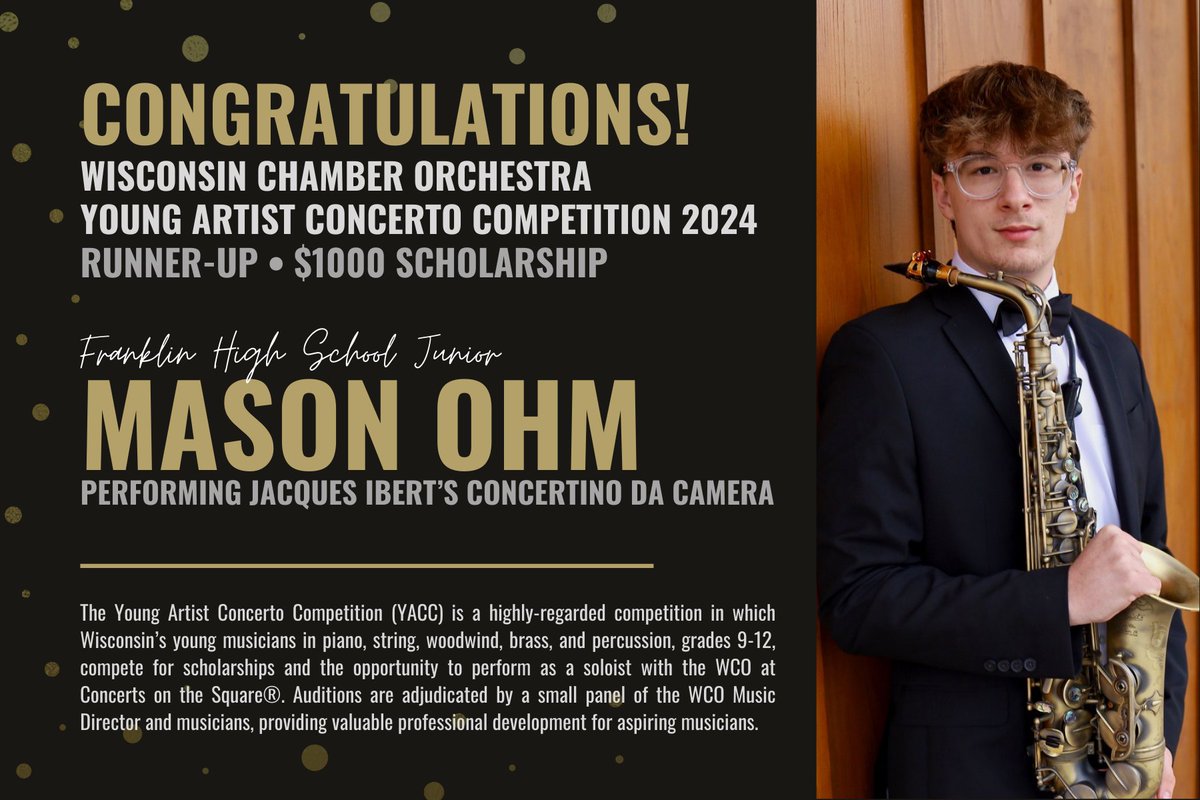 Congratulations to Mason and the FHS music program! #BetterPlaceToLearn