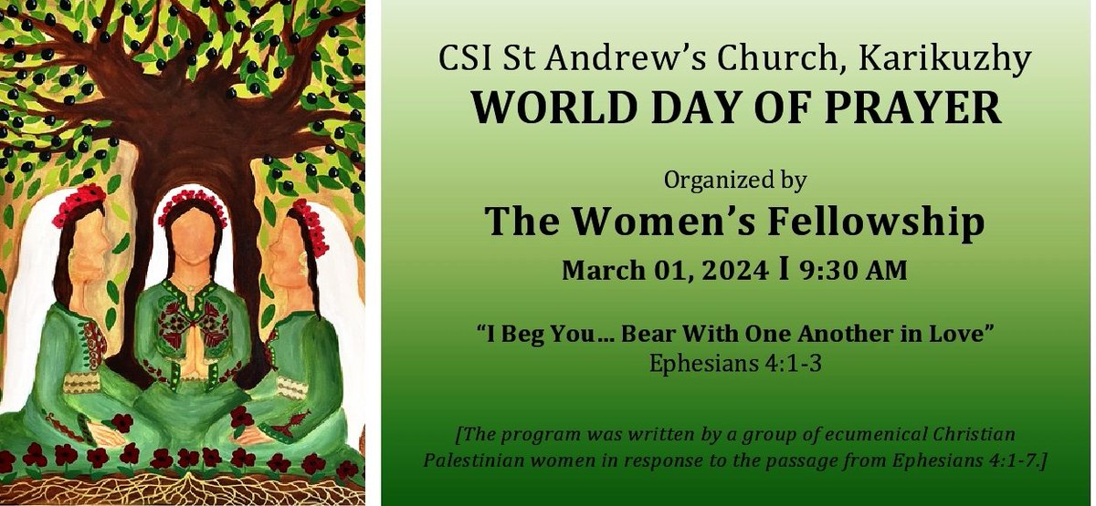 vijieapen's tweet image. Tomorrow at 9.30 AM @ Karikuzhy
Led by our Women&apos;s Fellowship