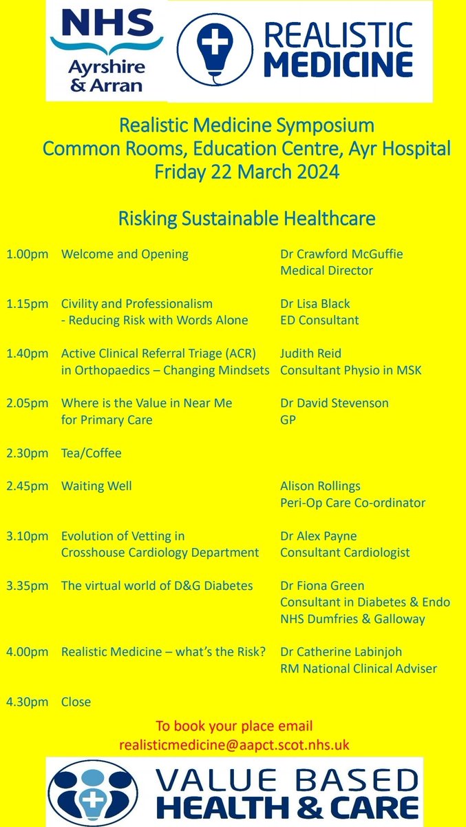 ‼️Have you booked your place for the 2024 @NHSaaa RM Symposium yet? 🤔 Get in touch now as places are filling up fast! @PeterOBrien1973 @LabinjohC #RealisticMedicine #SustainableHealthcare