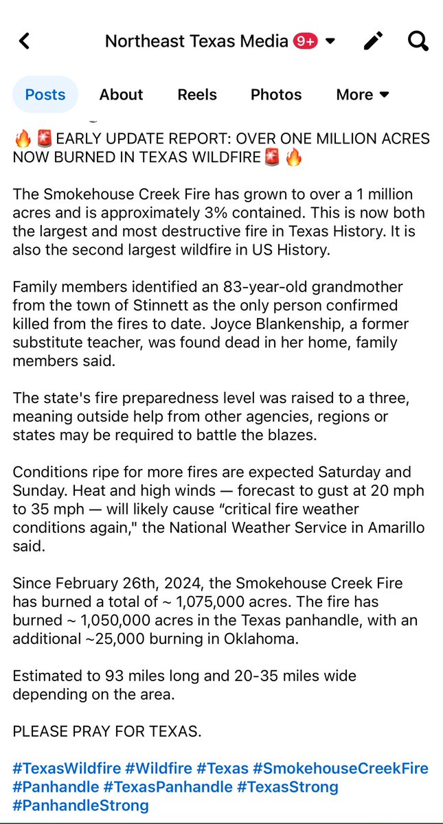 NETexasMedia's tweet image. #TexasPanhandle #TexasWildfire #SmokehouseCreekFire #TexasStrong 
#PanhandleStrong