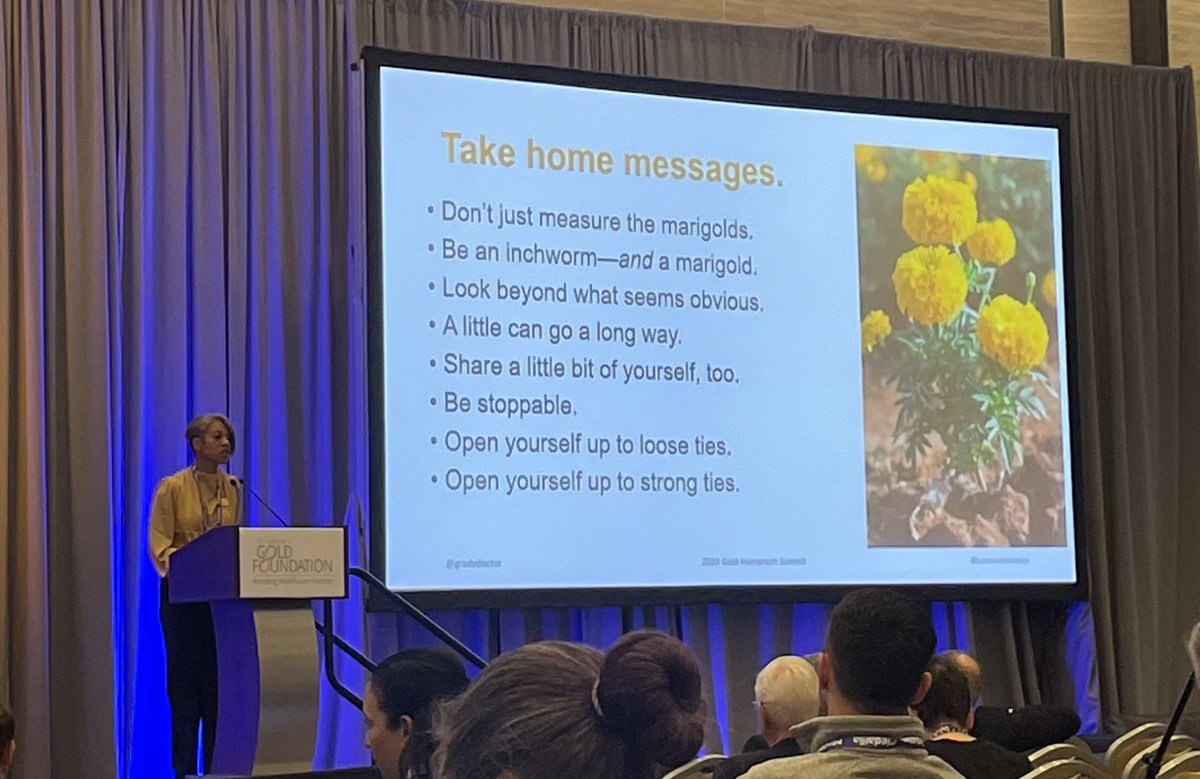 .@gradydoctor always a privilege to learn from you - .@GoldFdtn #humanismalways - I strive to be “stoppable as you are” - your talk gave me courage to do something hard that I have been putting off! 💕 #2024goldsummit