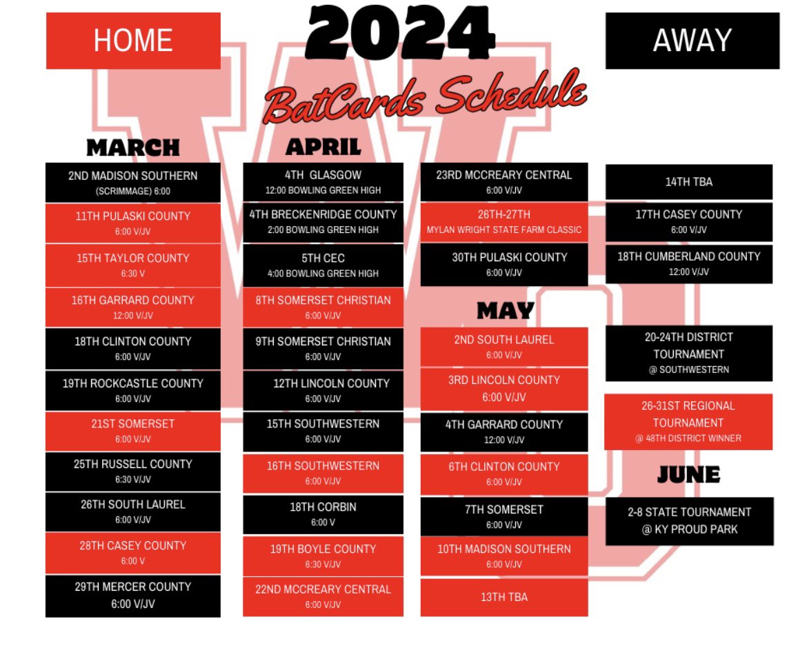 ‼️2024 SCHEDULE‼️