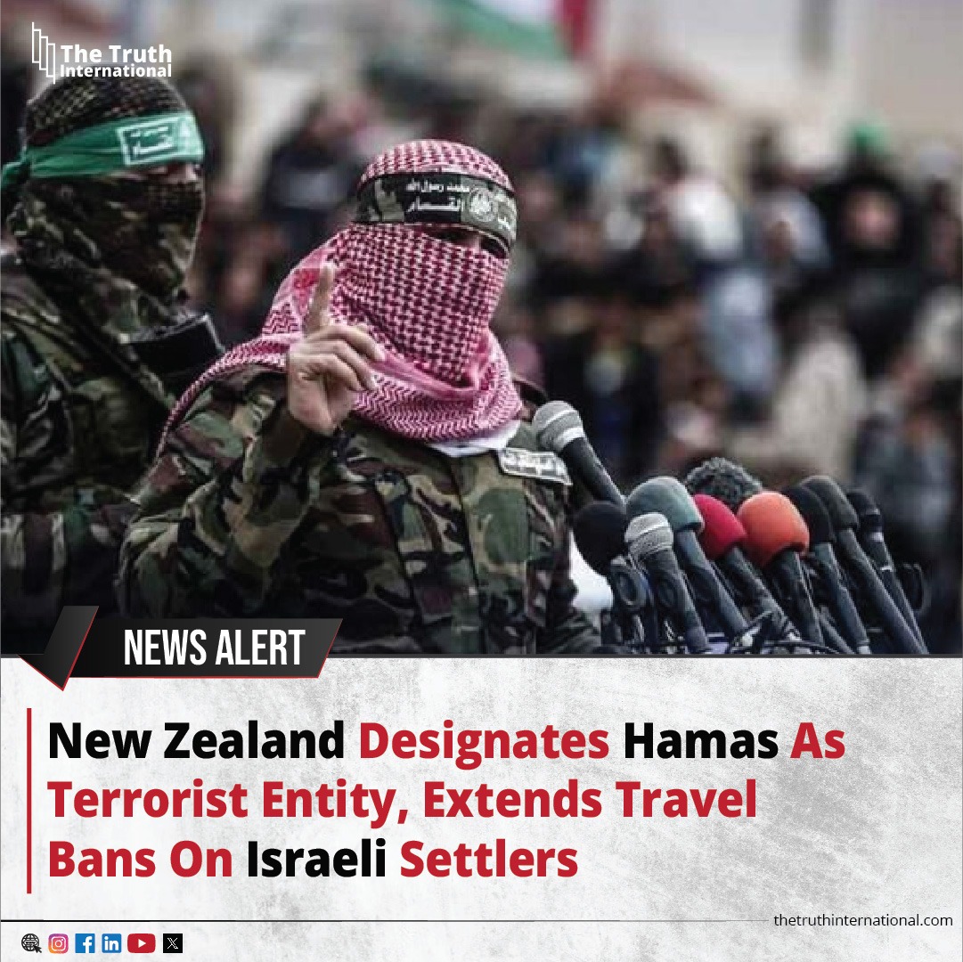 ttimagazine's tweet photo. New Zealand Designates Hamas As Terrorist Entity, Extends Travel Bans On Israeli Settlers
For Detail
https://t.co/2neHye8wK6
#newzealand #Hamas #terrorist #designates #travel #extends #pakistanpolitics #PakistanElection2024 #tti #thetruthinternational #ttimagazine https://t.co/2ybe8uf0M5
