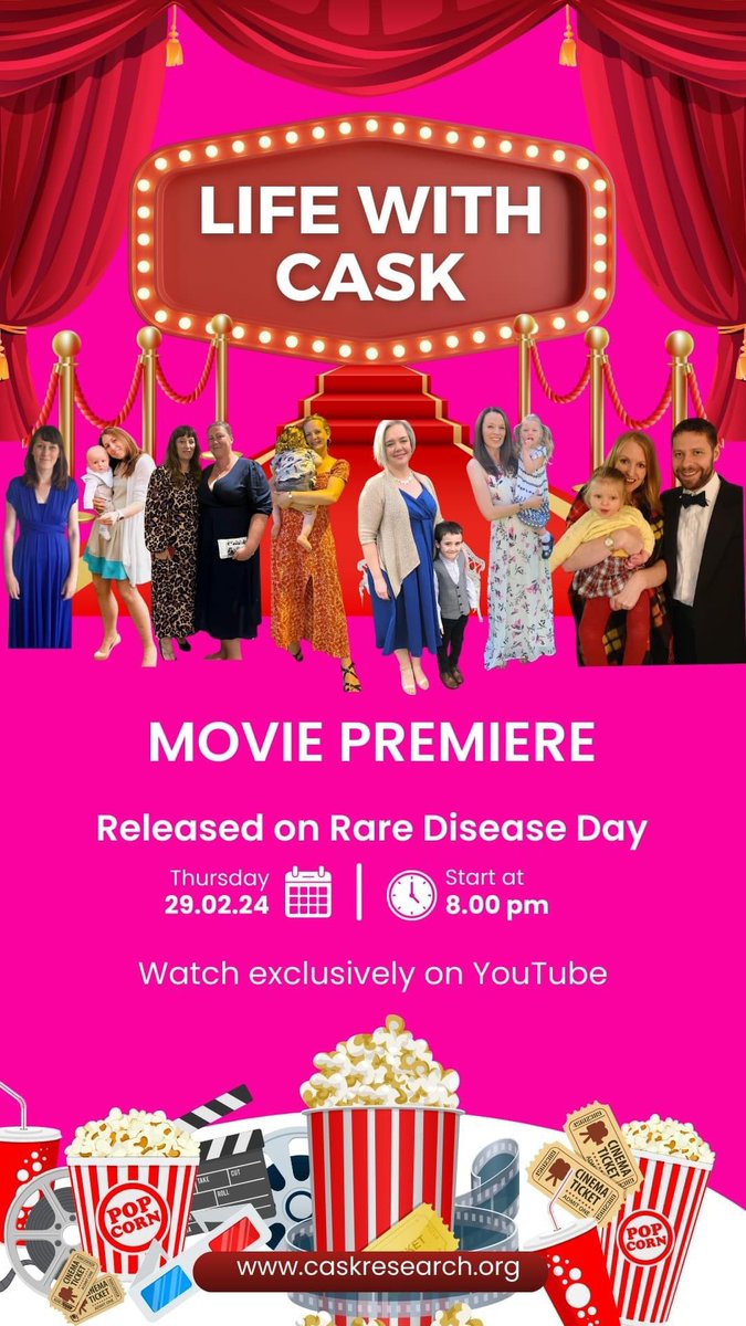 The <a href="/CASKResearch/">CASK Research UK</a> trustees are excited to invite you to attend the live premiere of our documentary ‘Life with CASK’ today, #rarediseaseday
20:00 GMT (15:00 EST, 14:00 CST, 13:00 MST, 12:00 PST)
youtu.be/nuju2hbeVVc?si…

See you there!
