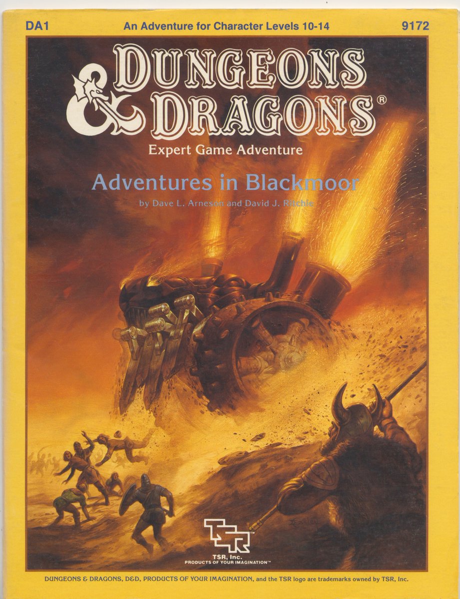 Loston_Wallace's tweet image. #DungeonsAndDragons #Modules #TSR #RPG #Blackmoor
Arneson &amp;amp; Ritchie classic Blackmoor modules in my collection.  I gotta say that I really enjoyed playing through these back in the &apos;80s!  @DaddyRolleda1 @YoDanno @MadameDM_DND @BugbearBrothers