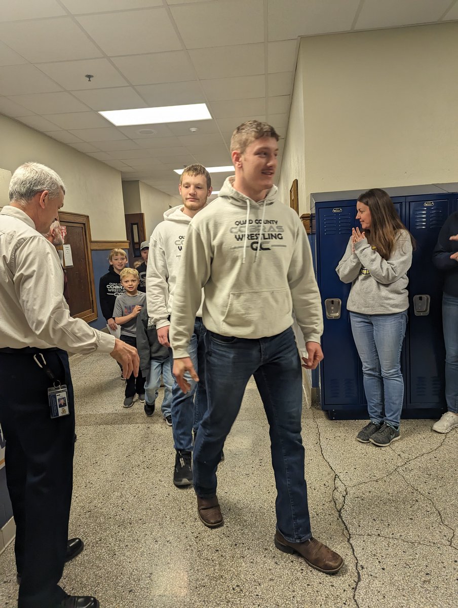 RCW send off for Jasen as he heads to the Excel Energy Center to wrestle at state! We had our youth wrestlers join in on the celebration!
Good luck Jasen!!
