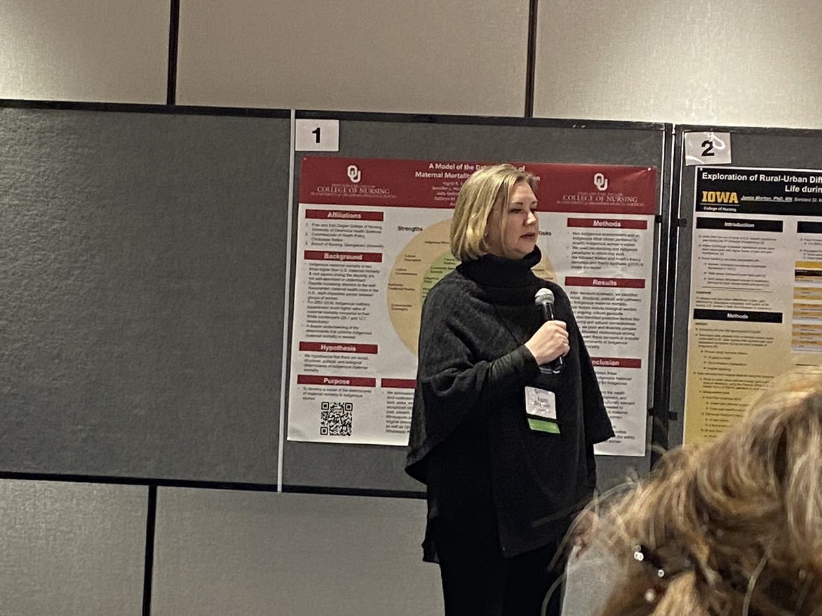 OUNursing's tweet photo. Dr. Svenson presenting her poster @MidwestNursing - A Model of the Determinants of Maternal Mortality in Indigenous Women.#OUNursing https://t.co/aY7uWHkpJF