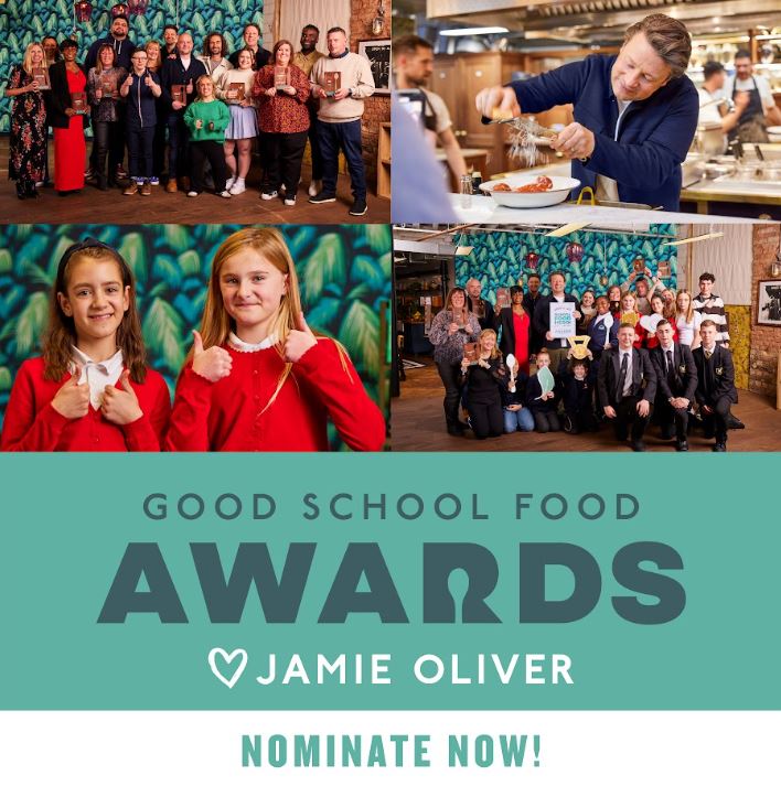 Do you know a school or individual doing amazing things with school meals? Or perhaps working miracles in food education, fueling bodies and minds? Nominate them NOW for a Jamie Oliver Good School Food Award jamieoliver.com/schoolfoodawar… @jamieoliver #GoodSchoolFoodAwards