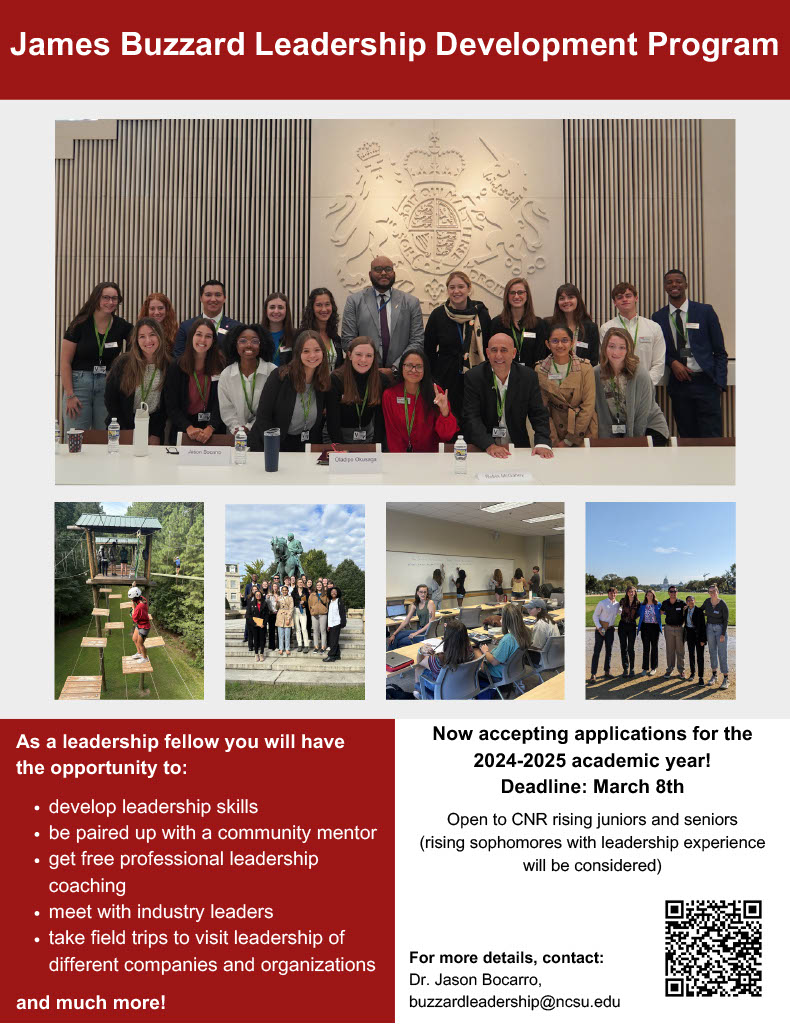 Want to develop your leadership skills and experience exciting opportunities? Consider applying to the James Buzzard Leadership Development Program Cohort!  Applications are due by March 8th.