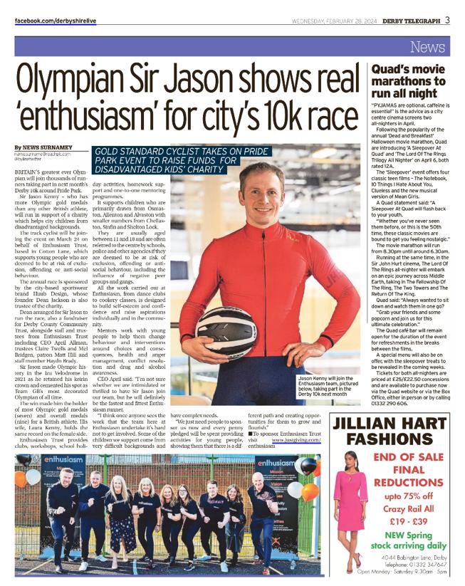 Appreciated support for our team at Enthusiasm! Thank you Sir Jason Kenny!