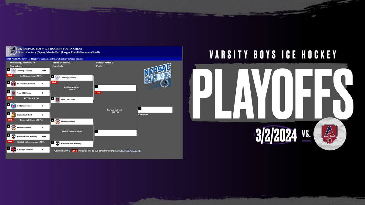 📣Cushing will host @AOF_Hockey Saturday at 2pm in the Elite 8 Semifinals. See you there ‼️‼️‼️ #RollPens 🐧