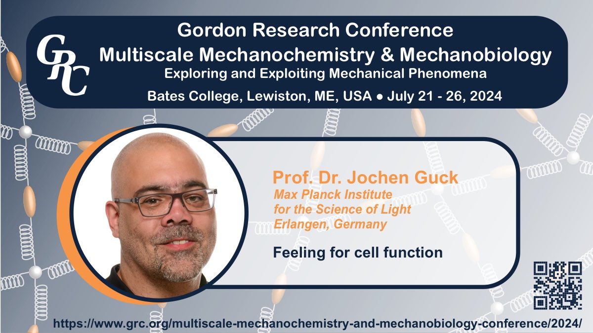 At the <a href="/GordonConf/">Gordon Research Conferences</a> on Multiscale #Mechanochemistry and #Mechanobiology Jochen Guck <a href="/GuckLab/">GuckLab 🇺🇦</a> <a href="/MPI_Light/">Max Planck Institute for the Science of Light</a> <a href="/maxplanckpress/">Max Planck Society</a> will introduce how to measure cell mechanical properties. Apply and register NOW to find out how this information can help to diagnose different diseases.