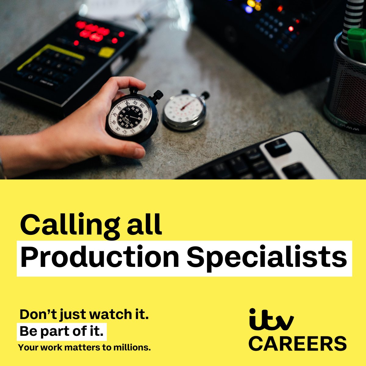 Calling all Production Specialists! ITV Cymru Wales are recruiting! Production Specialist 2x Permanent roles Apply here: lhrc1a.rfer.us/ITVrS54oo Trainee Production Specialist 12 month fixed term contract Apply here: lhrc1a.rfer.us/ITVAiq4op Closing date: 13th March