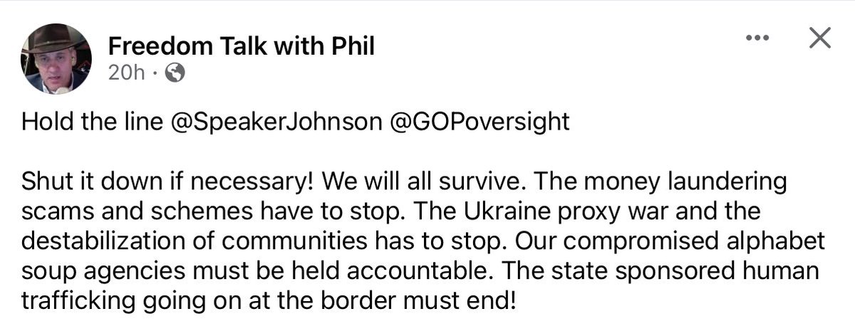 ⁦@SpeakerJohnson⁩ ⁦@GOPoversight⁩ #HoldTheLine #ShutItDown Not one CENT goes to #Ukraine or #ForeignWars #AmericaFirst #CloseTheBorder #NOIllegals We are FULL. #BidenHasBloodOnHisHands
