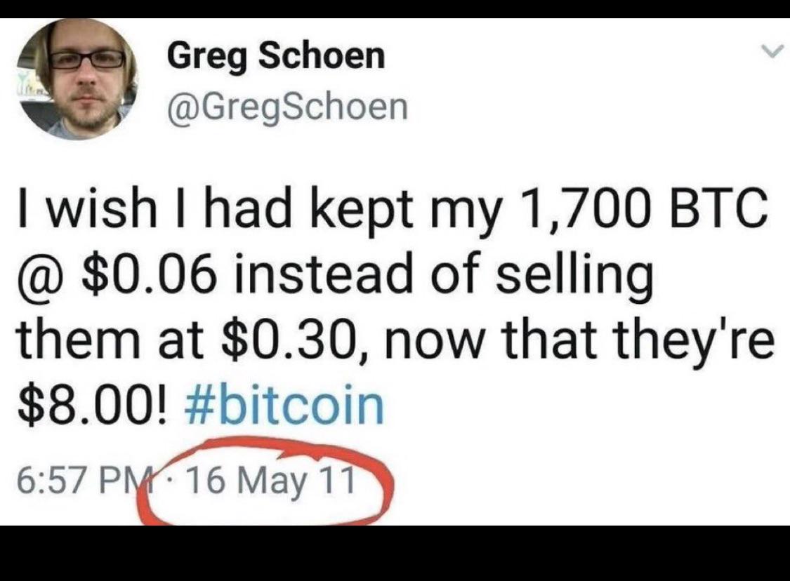 For every seller there is a buyer. And the #Bitcoin buyers of last resort  are very grateful for the early lettuce handed adopters.
