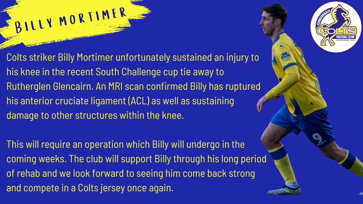 📣Lowland League Team - Player Update - Billy Mortimer