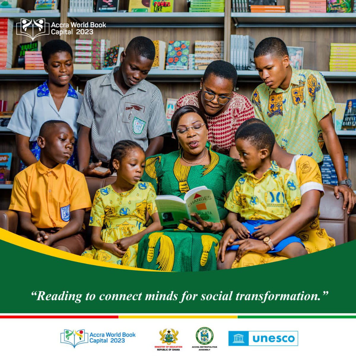 Elevate your mind, one page at a time. Join us in making our city a reading haven! 

 _*"Reading to connect minds for social transformation."*_ 

*#AccraWorldBookCapital*
*#AccraLiveInLoveIt* 

<a href="/AWBC_2023/">ACCRA WORLD BOOK CAPITAL, 2023</a>    <a href="/unescoghnatcom/">Ghana Commission for UNESCO</a> <a href="/UnescoGhana/">UNESCO Ghana</a> <a href="/UNESCO/">UNESCO 🏛️ #Education #Sciences #Culture 🇺🇳</a>