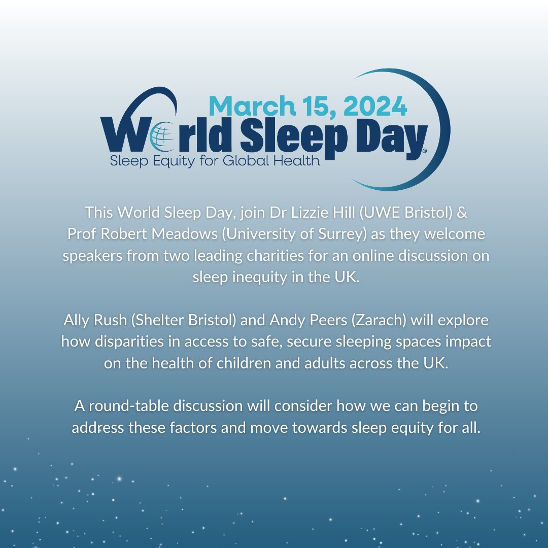 Sleep is an essential part of staying well. Yet many of us take for granted that we have access to a safe home with a bed. Ally Rush (Strategic Lead, Shelter Bristol) will be joining partners in the sector as well as experts in the field of sleep to mark World Sleep Day.