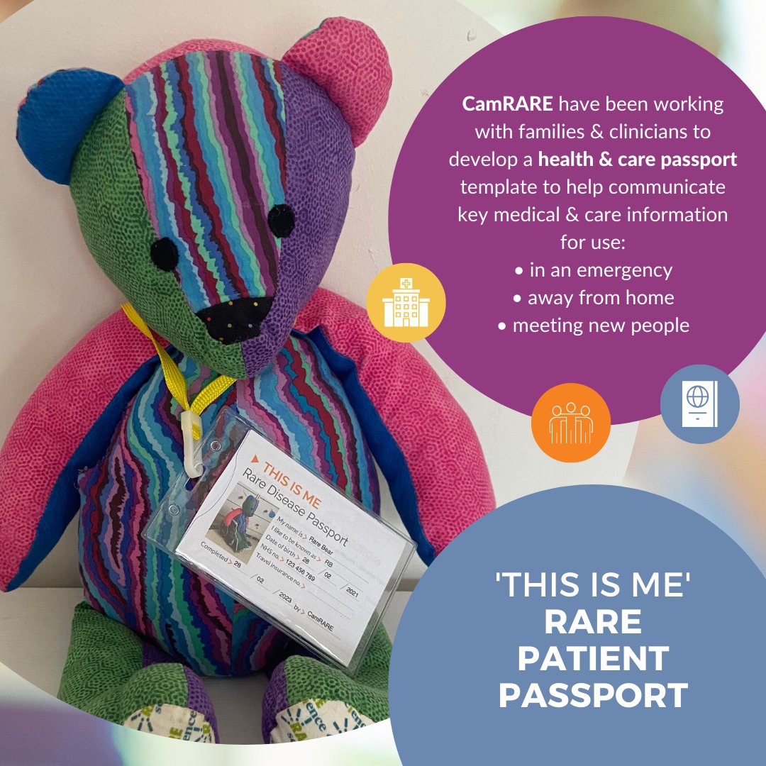We've been working with patients, families &amp; clinicians to develop a health &amp; care #RareDisease passport template to help communicate key medical &amp; care information. The phase 2 report is just out!
<a href="/camraredisease/">Cambridge Rare Disease Network (CamRARE)</a> #RareDiseaseDay2024 #RareDiseaseDay #RDD2024 #RDD