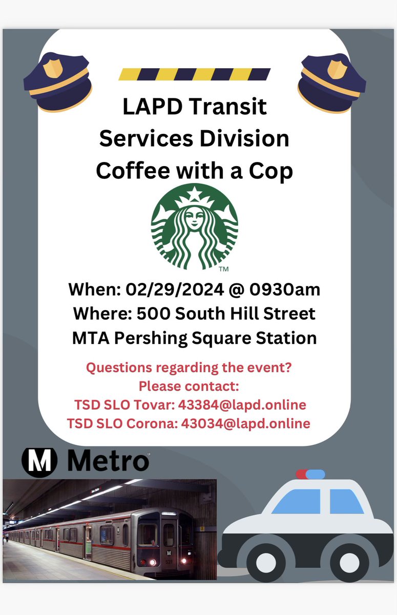 Free coffee this morning ☕️ 

👮🏽 See you there 😊