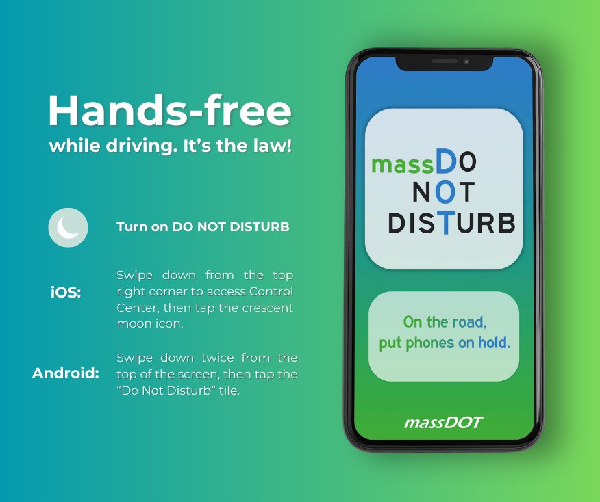 Get mad when you peek at the driver next to you and see them on their phone? So do we.😤

Be better, don't be that guy.

Simply turn on your 'Do Not Disturb', and enjoy the drive! #massDoNotDisturb #HandsFreeLaw