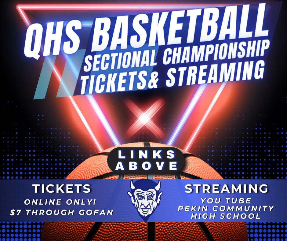 GAME INFO FOR FRIDAY NIGHT: 🏀

Tickets are ONLY available Online!
Use link below:

gofan.co/event/1410314?…

Streaming is available through YouTube search for Pekin Community High School or click link below:

youtube.com/@pekincommunit…