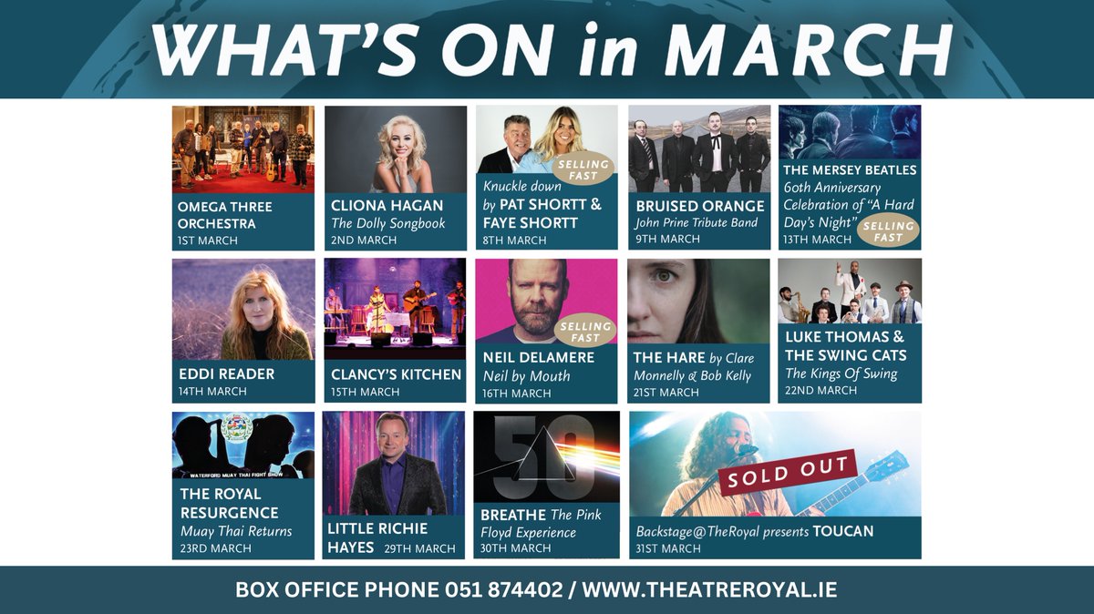 😂 🎶 🎭 March into a month of side-splitting comedy, electrifying live music and captivating theatre at Theatre Royal, including a great long weekend of St. Patrick’s festivities… 🎫 theatreroyal.ie