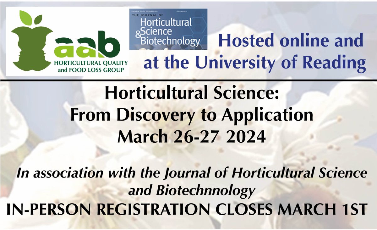 AAB @aabiologists.bsky.social (@aabiologists) on Twitter photo In-person registration closes this weekend for AAB and <a href="/Jhortscib/">Journal Horticultural Science & Biotechnology</a> event on 'Horticultural Science: Discovery to Application'.
π· March 26-27 at University of Reading.
Register TODAY! π
πΈοΈcvent.me/mLkE71 In-person registration closes this weekend for AAB and <a href="/Jhortscib/">Journal Horticultural Science & Biotechnology</a> event on 'Horticultural Science: Discovery to Application'.
π· March 26-27 at University of Reading.
Register TODAY! π
πΈοΈcvent.me/mLkE71