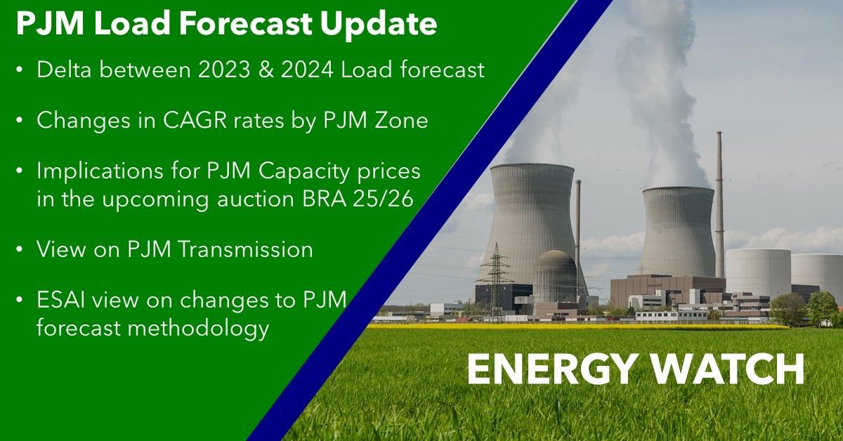 ESAI Power on X: We assessed @PJMinterconnect 2024 Load Forecast  methodology to understand Transmission upgrades that address data center  load growth, and implications for clearing prices in Capacity Auction BRA  2025/26.  #