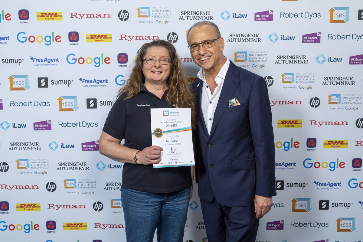 I only went and did it!   I'm so excited to have been presented with my #SBS award from the dragon himself @TheoPaphitis  And now I already feel like part of the SBS family - what a welcome 🥰  #smallbusinesssunday #suffolkbusiness  #womeninbusiness #dogtherapies