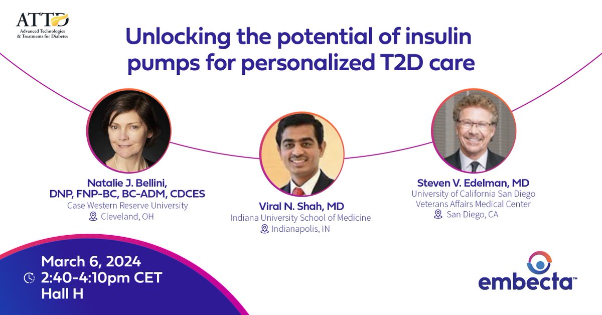 Kick off #ATTD2024 on March 6th at our Industry Symposium on the role of insulin pump therapy in #diabetes treatment.