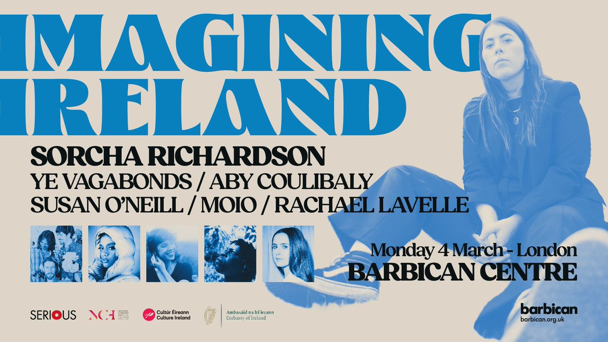 If you still haven't got tickets for the Imagining Ireland Concert at the @BarbicanCentre, you need to act fast!️ It's taking place 4 March! Featuring among others: ➡️ @SorchaRichardsn ➡️ @SoundsofSON ➡️ @yevagabonds ➡️ @rachael_lavelle Tickets👇 ireland.ie/en/greatbritai…