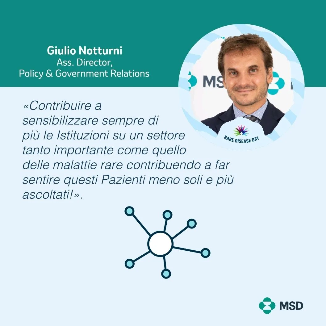 Cosa mi rende orgoglioso del mio impegno nelle Malattie Rare?!

Contribuire a sensibilizzare sempre più le istituzioni su un settore importante come quello delle Malattie Rare, provando a fare sentire questi pazienti meno soli e più ascoltati!

#RareDiseaseDay #MSD #lovemyjob