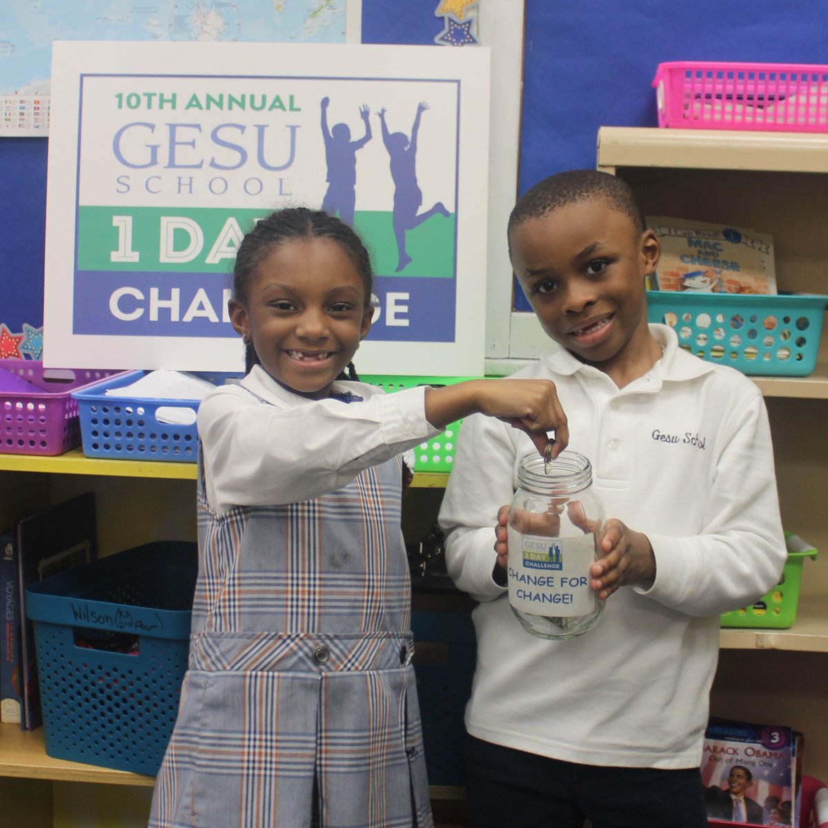 Gesu School students are contributing "change for change" to support our 1 Day Giving Challenge! Help us reach our goal of 650 donors &amp; $120,000 to support innovative education in North Philly:
1. Make a gift of any size: givebutter.com/GesuOneDay
2. Share this post!
Thank you!