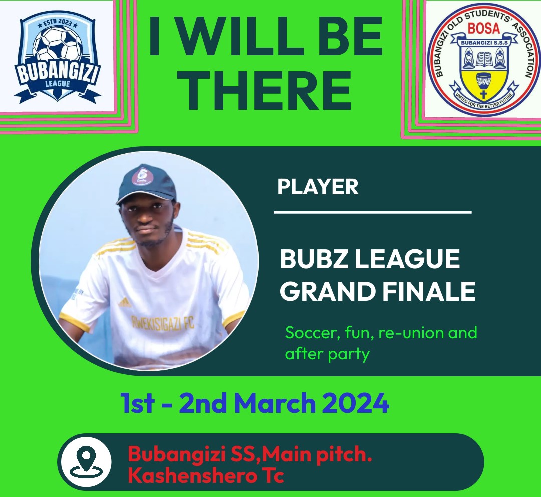 Mwesigye Alex (@mwesigy75537994) on Twitter photo Mitooma hére we come
#BubzLeagueFinale is happening on 2nd at Bubangizi playground Only 4 teams will be competing for the trophy tell your freinds relatives to be informed <a href="/Dandukeug/">Dan Duke UG 🇺🇬🇺🇬</a> will play to
©️©️: <a href="/Rwekisigazifc/">RWEKISIGAZI FC</a>
©️©️: <a href="/FcHunters42391/">The Hunters FC</a>
©️©️: <a href="/EnsoloSC/">SC ENSOLO</a>
©️©️: Akarere FC Mitooma hére we come
#BubzLeagueFinale is happening on 2nd at Bubangizi playground Only 4 teams will be competing for the trophy tell your freinds relatives to be informed <a href="/Dandukeug/">Dan Duke UG 🇺🇬🇺🇬</a> will play to
©️©️: <a href="/Rwekisigazifc/">RWEKISIGAZI FC</a>
©️©️: <a href="/FcHunters42391/">The Hunters FC</a>
©️©️: <a href="/EnsoloSC/">SC ENSOLO</a>
©️©️: Akarere FC