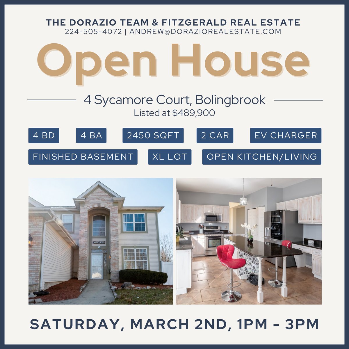 🏡 Open house this weekend for a Bolingbrook gem! 💎

Saturday, March 2, 1PM-3PM - Come take a tour and say hello!

#doraziorealestate #dorazioteam #fitzgeraldrealestate #openhouse #Bolingbrook #suburbanliving #bolingbrookopenhouse #BolingbrookRealEstate #openhousethisweekend