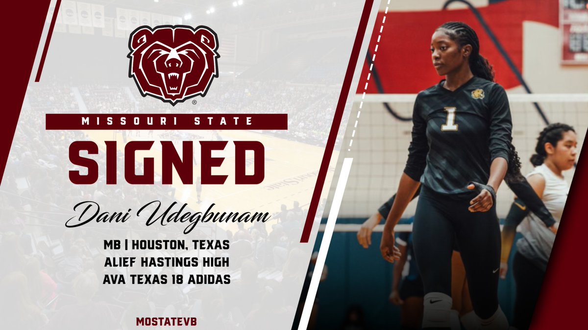 🚨 NEW BEAR ALERT 🚨

Help us welcome Dani Udegbunam to MoState &amp; the 417! 🐻|🏐
