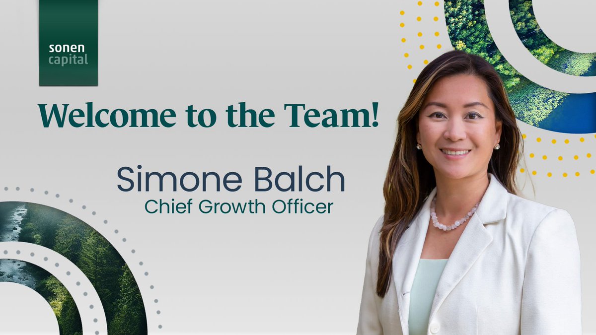 We're pleased Simone Balch has joined as Sonen's Chief Growth Officer, where she leverage her wealth of experience to spearhead strategic growth initiatives and drive Sonen's expansion to deliver bespoke #impactinvesting solutions to the market. sonencapital.com/resources/