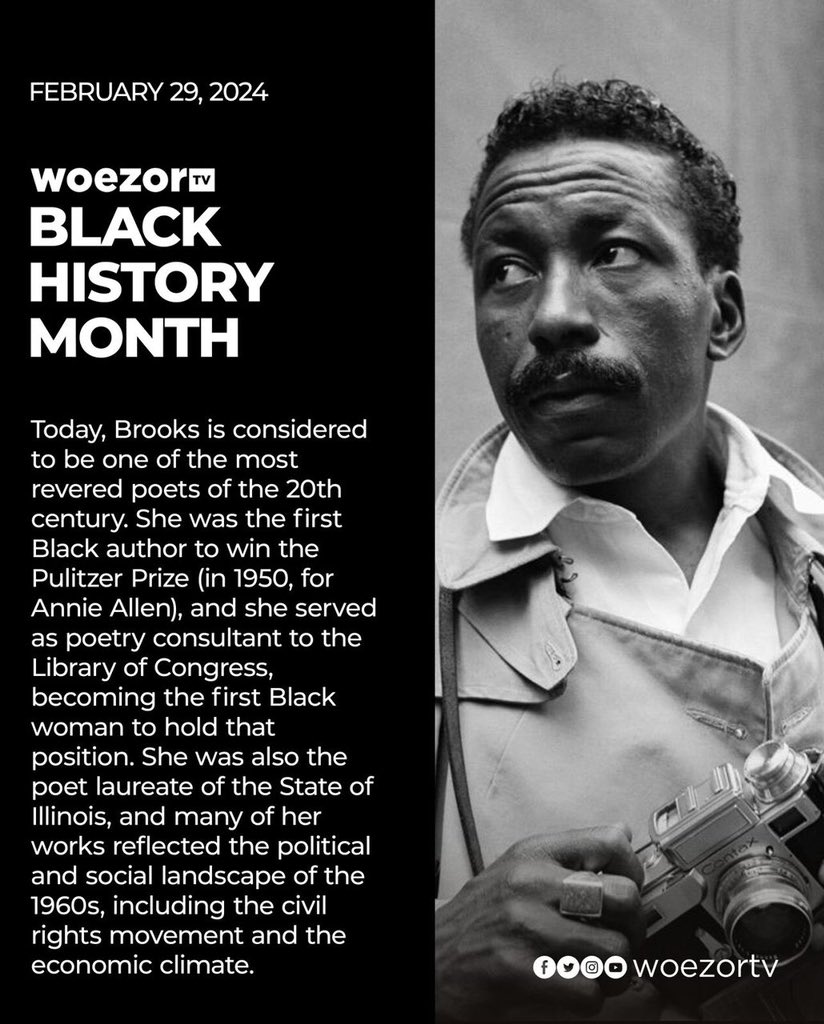 #blackhistorymonth Photographer and composer Gordon Parks is considered one of the revered poets of the 20th century. #Woezortv2years