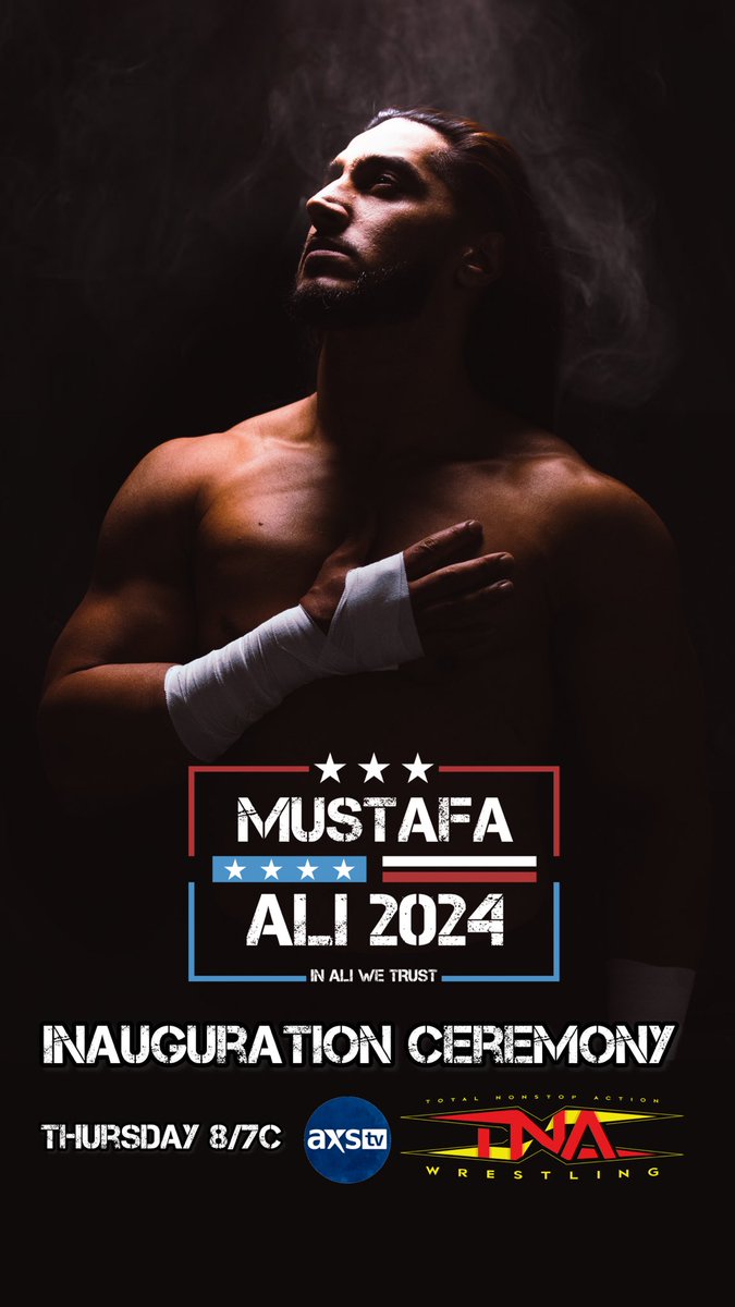 You are cordially invited to attend the Inauguration Ceremony of the new X-Division Champion, Mustafa Ali. Tonight, 8/7c on @AXSTV | @ThisIsTNA