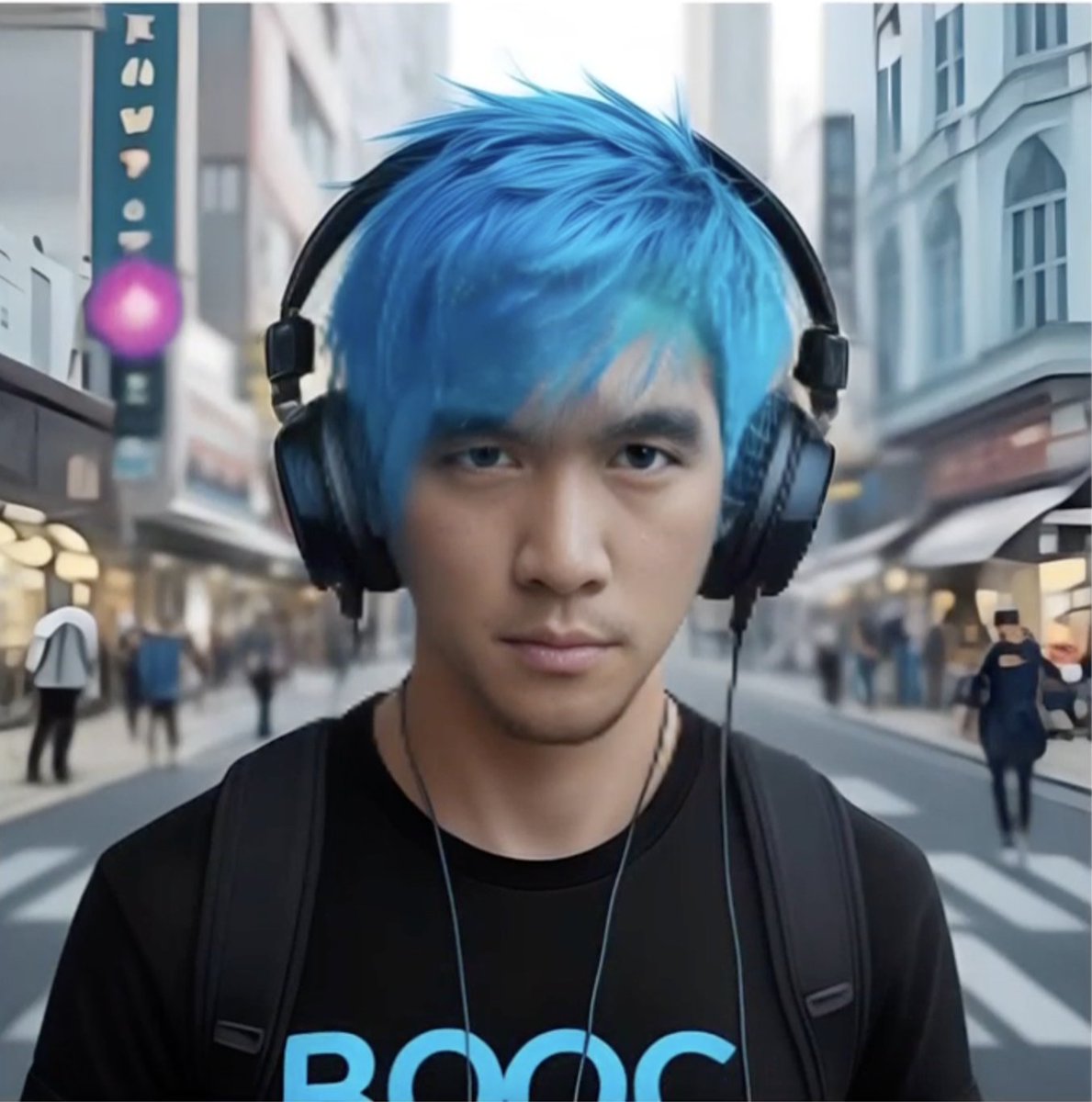 How'd I look with blue hair? This awesome @streamlit app by @mgmasha12 generates the following photo. What do you think? Check it out (links in the Quote retweet below 👇)