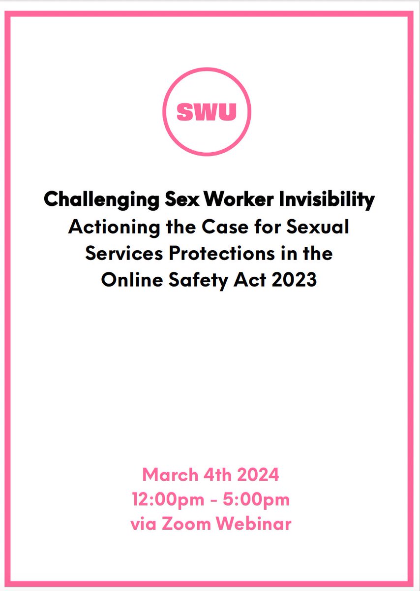 The brilliant @swunion_uk are hosting a webinar on Monday 4th at 12-4 GMT about the challenges sex workers face online. Fairwork's @RobbieWarin will be speaking on the panel alongside a host of great speakers. Join via the link: us06web.zoom.us/webinar/regist…